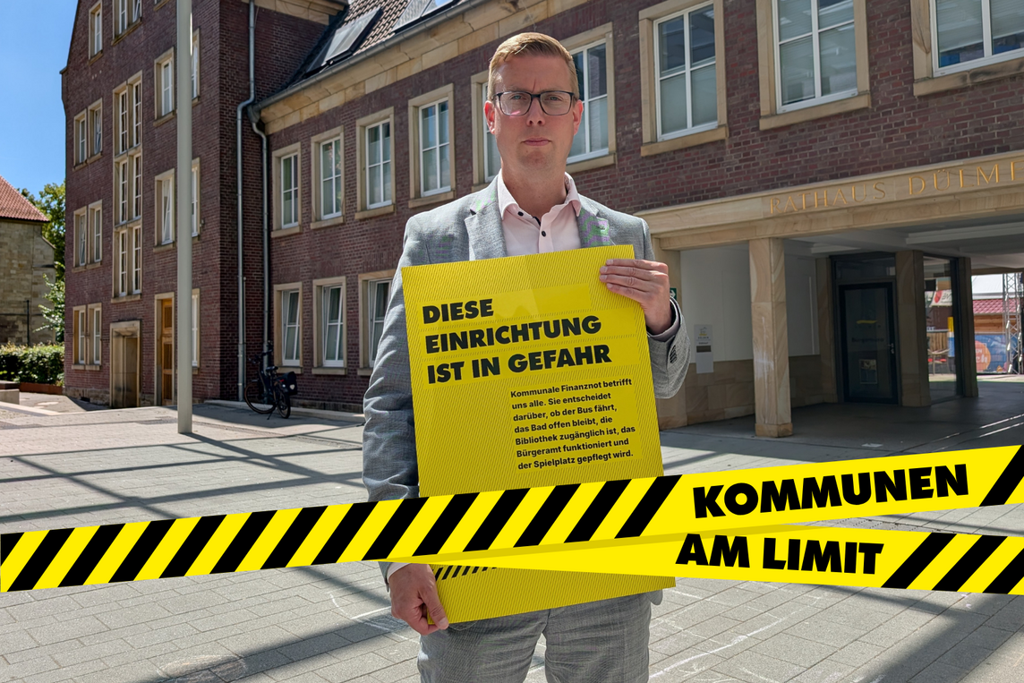 Bürgermeister Carsten Hövekamp steht entschieden hinter der Aktion "Kommunen am Limit". 